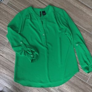 New Directions Lime green long sleeve blouse